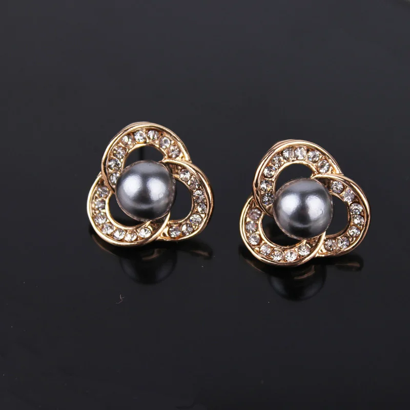 Новинка 2017 модное золото золочение серьги-цветок серьги-гвоздики с