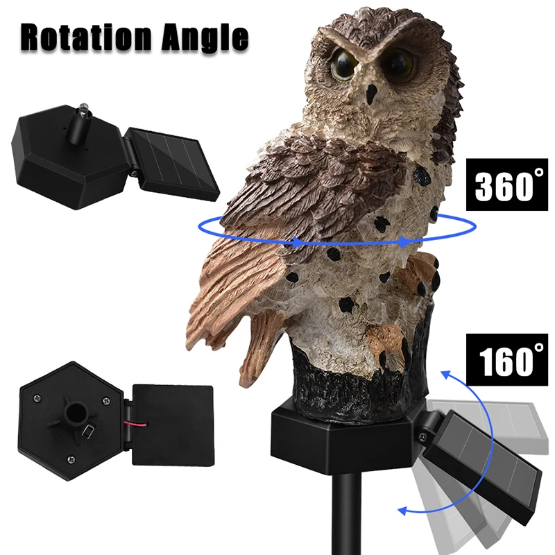 Уличный водонепроницаемый садовый светильник в форме совы лампа на солнечной