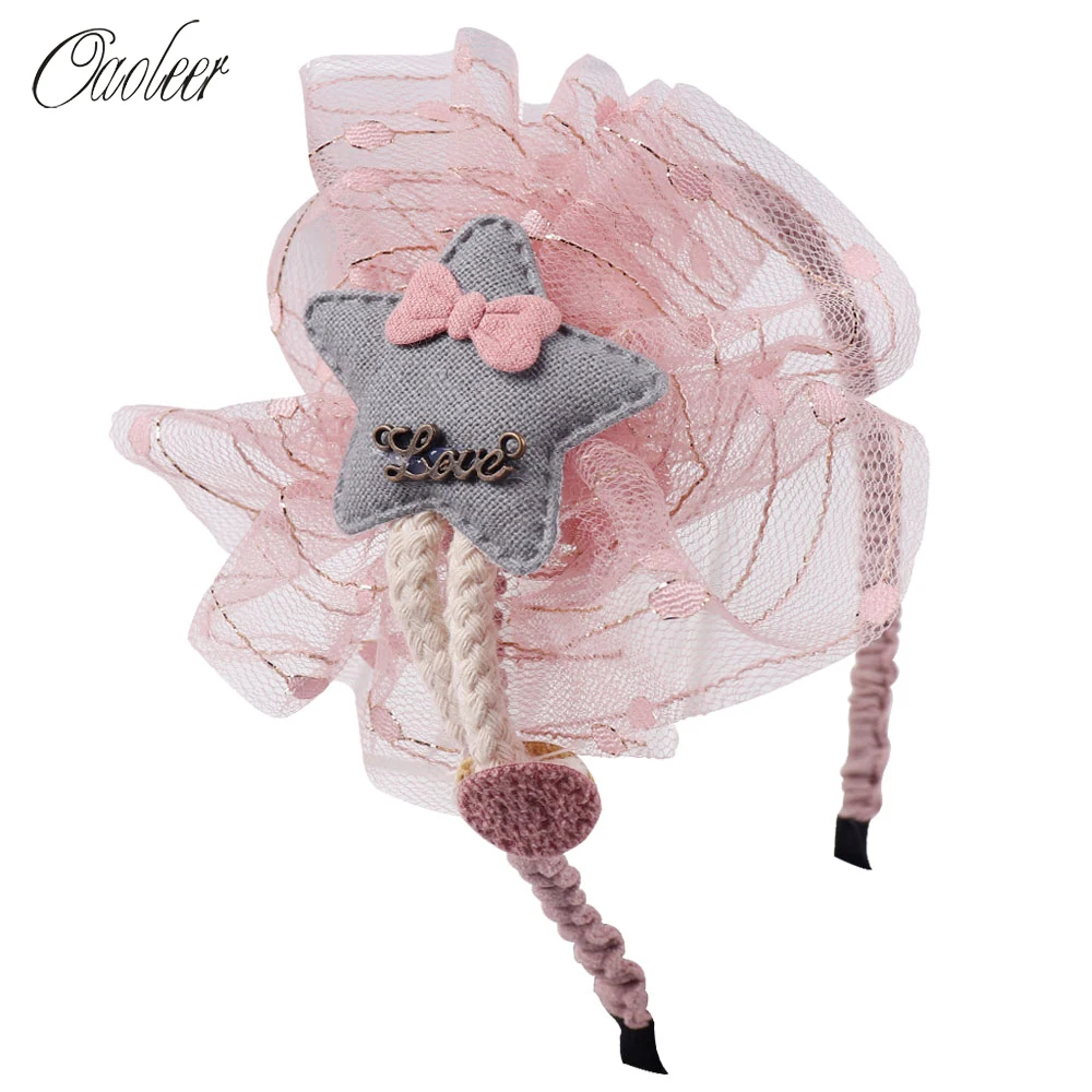 

Oaoleer Hair Accessories Korean Lovely Cartoon Lace Hair Bands Kids Bear Rabbit Shape Headband For Girls Boutique Head Hoop