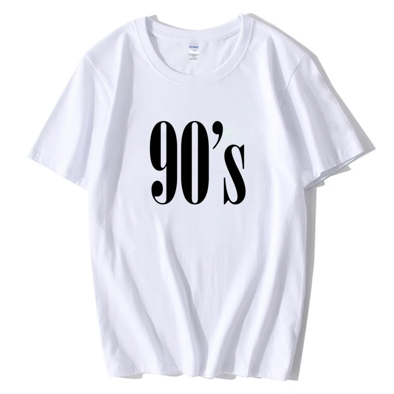 90's буквы Женская футболка смешные изделия из хлопка футболки для Леди Топ