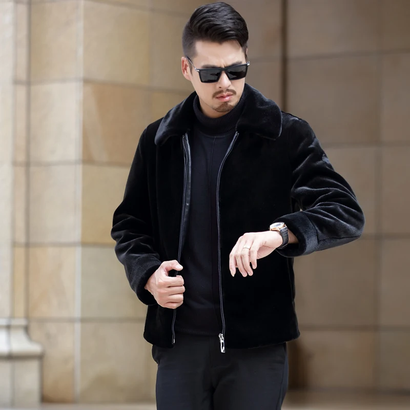 Coats mens 2018 men's Winter Sheep's cashmere jackets High quality coat thickening casual fashion Overcoat men Plus Size M-3XL |