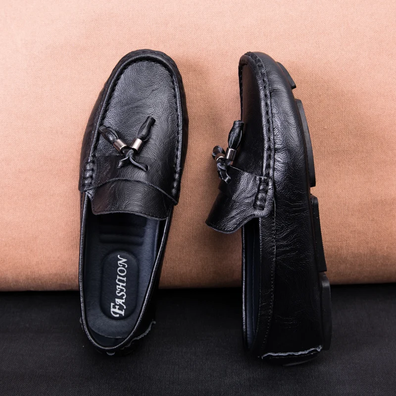 Мужская Повседневная дышащая обувь с крокодиловым Осьминогом черные лоферы из