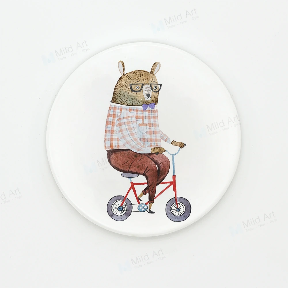 Акварельные кавайные Животные Жираф лиса медведь волк кролик керамические