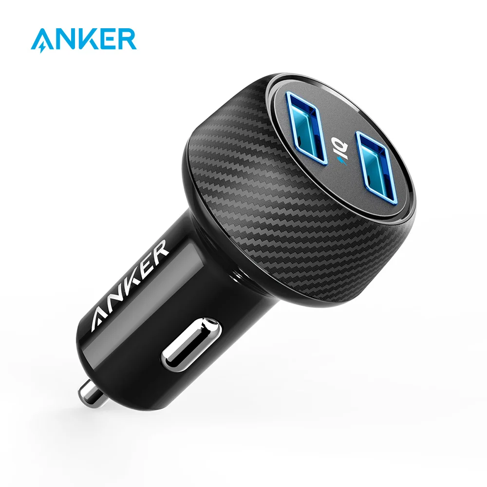 Anker 24 Вт автомобильное зарядное устройство, 2-портовый ультра-компактный PowerDrive 2 Elite с PowerIQ для iPhone XS/Max/XR/X/8/7/6/Plus, iPad, Galaxy и т. Д