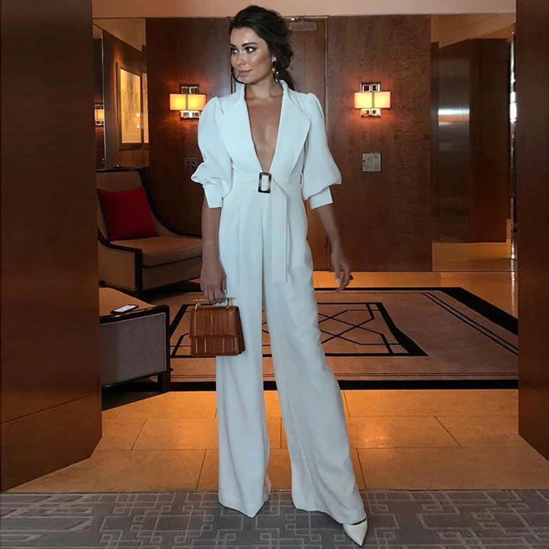 Высокое качество новейшая мода подиум дизайнерский комбинезон 2018 женский v