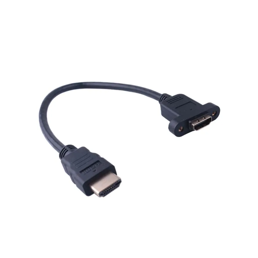Elistooop позолоченный HDMI Удлинительный кабель штекер гнездо с винтовой панелью 30 см