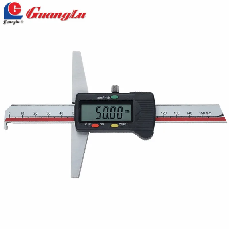 Цифровой штангенциркуль GUANGLU измеритель глубины 0-150/200/300 мм один крюк Тип электронная измерительная линейка инструменты для измерения