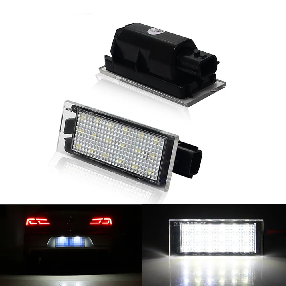 

2pcs No Error Car LED License Plate Lights For Renault Megane 2 Clio Laguna 2 Megane 3 Twingo Master Vel Satis