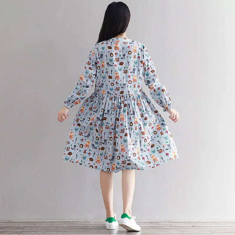 2016 Новое Прибытие Весна Осень Женщины Одеваются Животных Шаблон Стоять Воротник