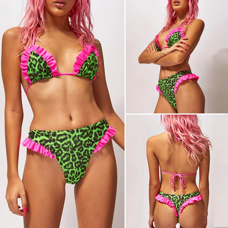 Bikinx Лето 2019 новый неоновый Бикини Холтер пуш ап купальник женский купальный