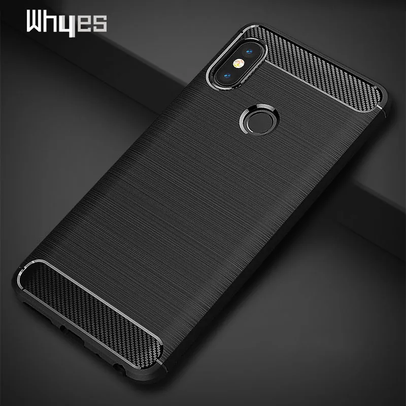 Силиконовый мягкий ТПУ чехол для Xiaomi Redmi Note 5 Pro углеродное волокно тяжелый