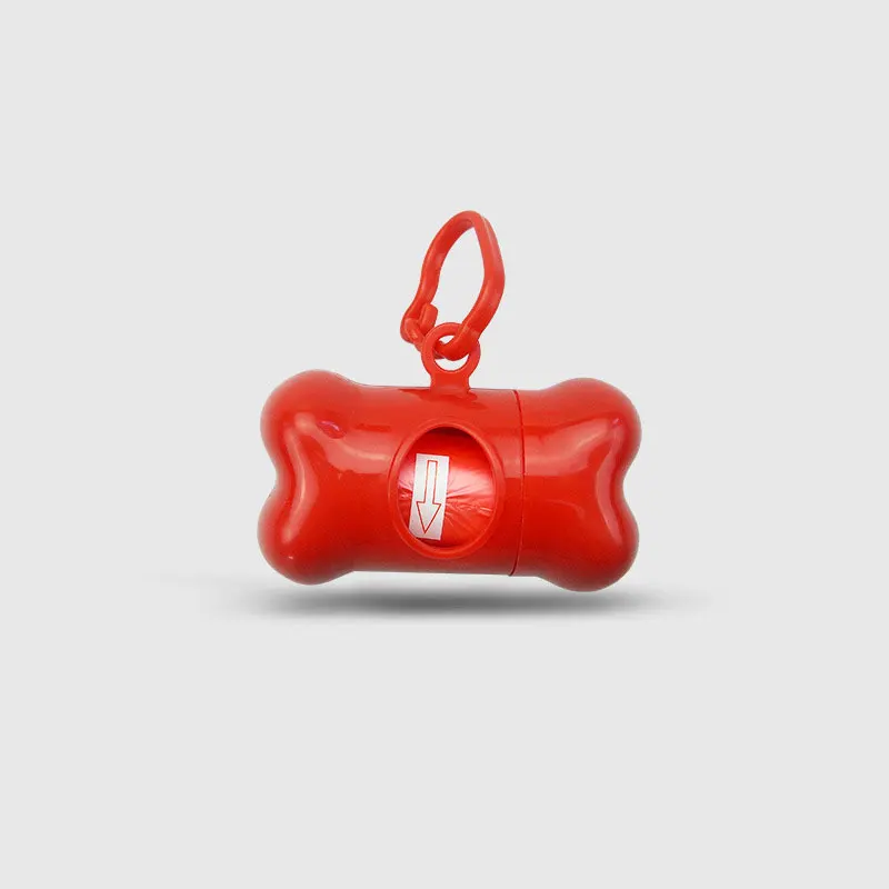 Red Мешок для мусора для домашних животных, диспенсер для собачьих какашек, Пластиковая форма для домашних животных, маленькая собака на открытом воздухе, мешок для отходов, диспенсер, держатель с 1 сумкой - Цвет: Red