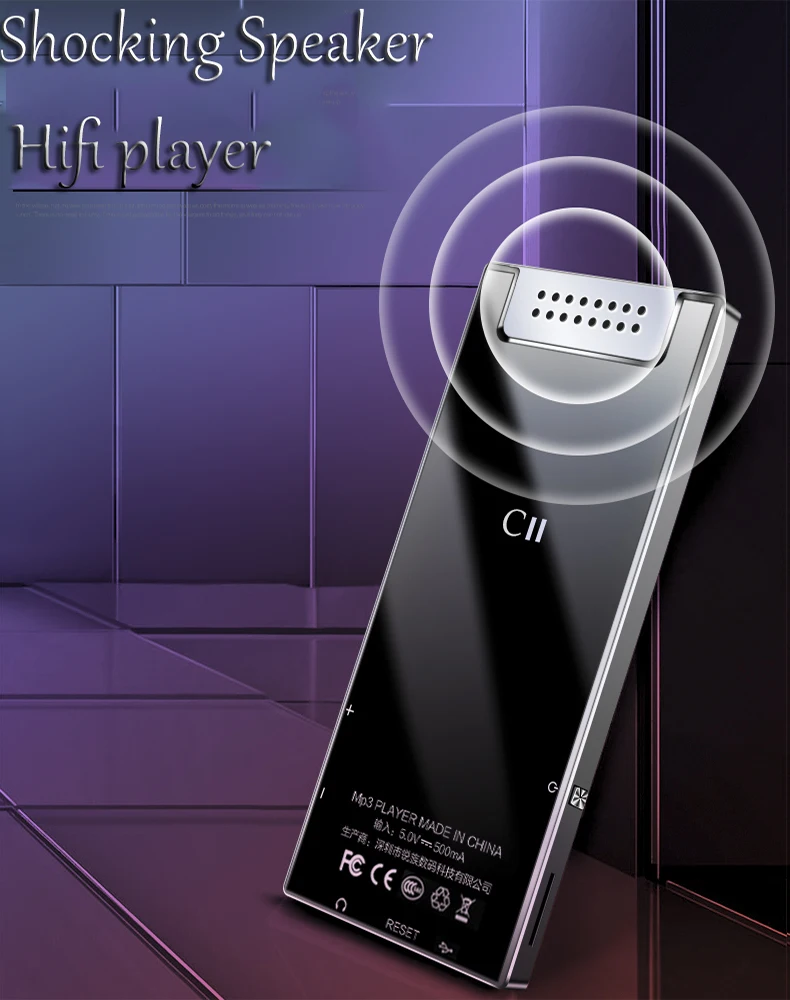 Hi-Fi Bluetooth MP3 плеер 16 Гб Встроенный динамик Сенсорная кнопка, оснащенный 2,4-дюймовый большой Экран MP3 музыкальный плеер с FM радио