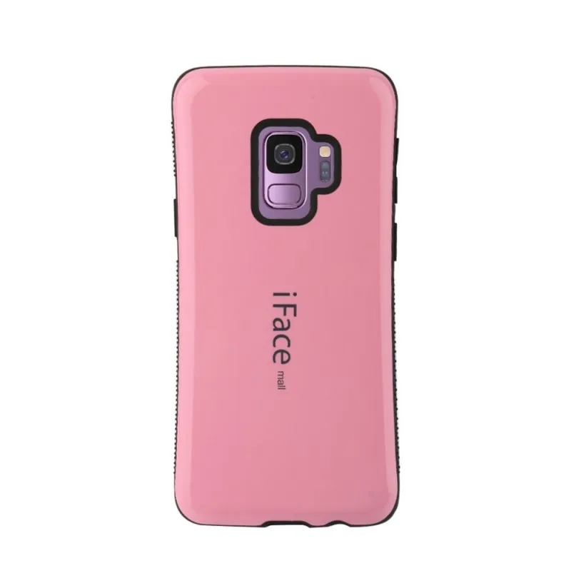 Розовый Противоударный чехол для samsung Galaxy S9 Plus S9, чехол Iface Mall 360, полная защита, противоскользящий чехол из ТПУ для samsung Galaxy S9, чехол - Цвет: Розовый