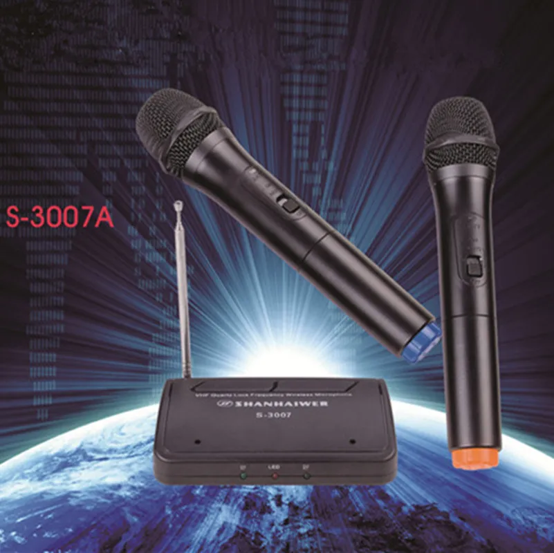 УКВ Двойные каналы карман громкоговоритель портативный беспроводной микрофон