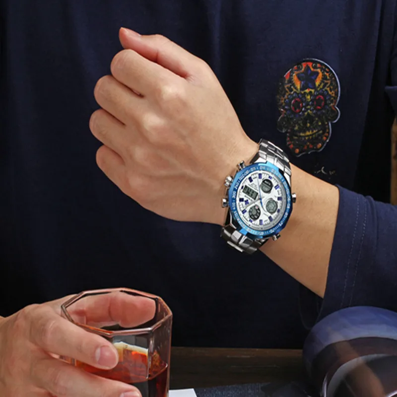 2018 цифровые часы для мужчин люксовый бренд WWOOR мужские кварцевые Светодиодные