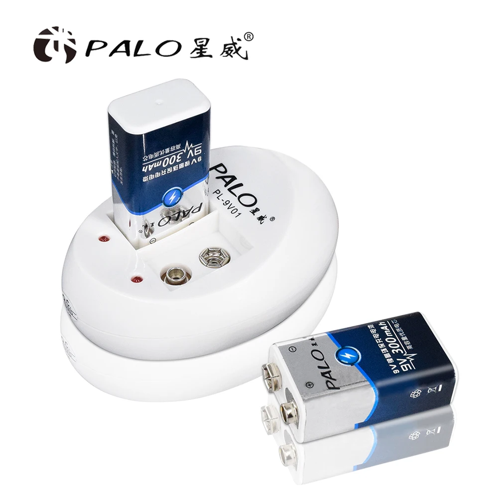 PALO 2 слота 9 В перезаряжаемое зарядное устройство для Ni MH CD аккумуляторов|9v rechargable