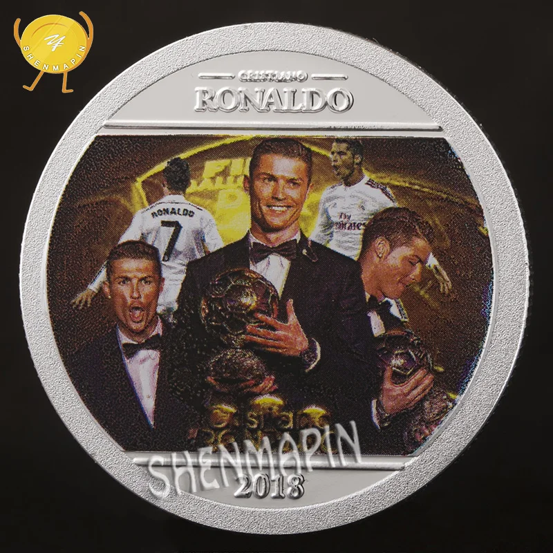 Криштиану Роналду памятная монета чемпион мира Кубок трофей серебряные