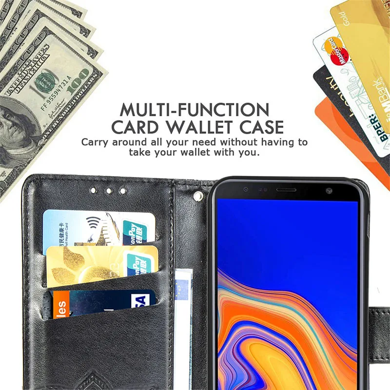 Чехол бабочка для Samsung Galaxy J4 J6 Plus 2018 чехол книжка кожаный бумажник телефона J2 Core