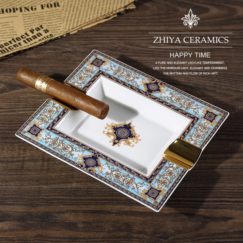 Лучшая цена красивая элегантная керамическая пепельница с рисунком в клетку