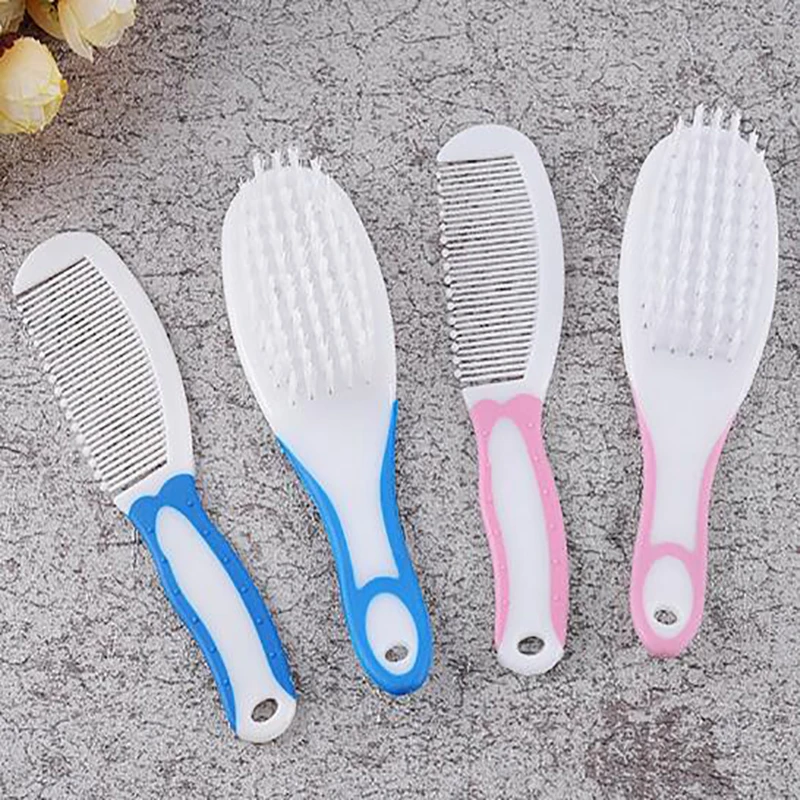 Hot 2Pcs/Set Baby Hairbrush Comb Portable Newborn Infant Toddlers Soft Hair Brush Head Massager Set Kids Care Supplies | Мать и ребенок