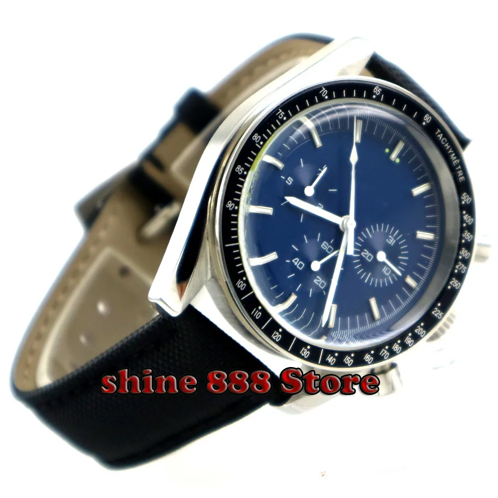 Мужские часы с синим стерильным циферблатом 40 мм | Наручные