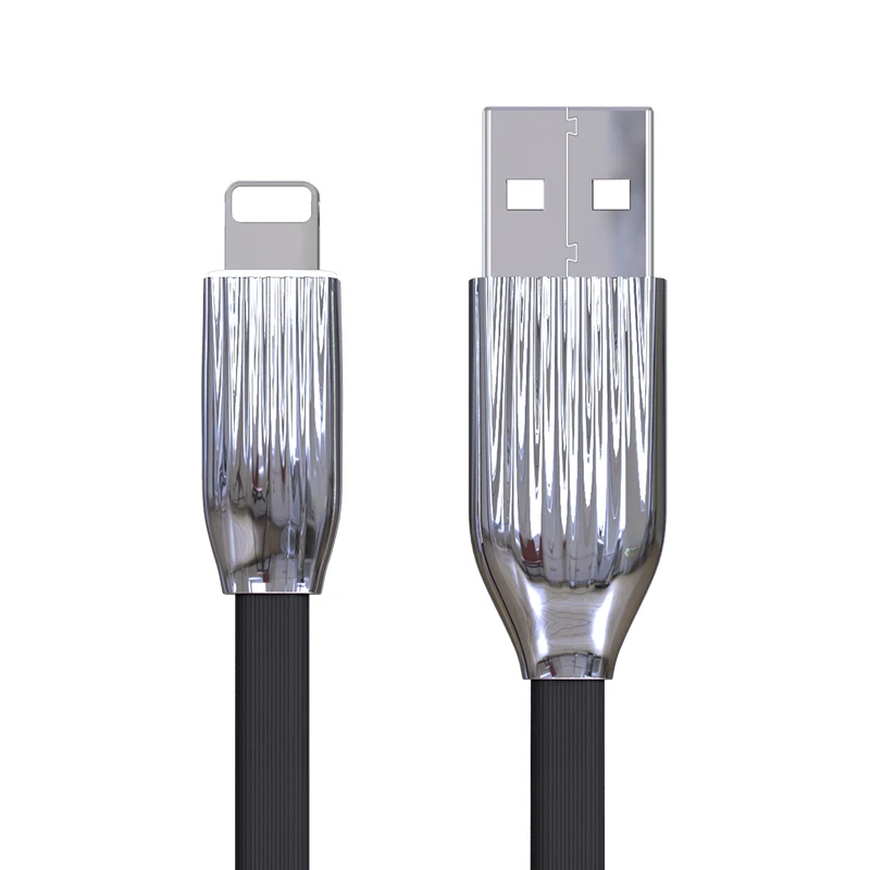 CAFELE светодиодный светильник USB кабель для iphone X 8 7 6s Plus 5S кабель для зарядки и синхронизации данных кабели для телефонов длиной 1,2 м не скручиваются - Цвет: Black