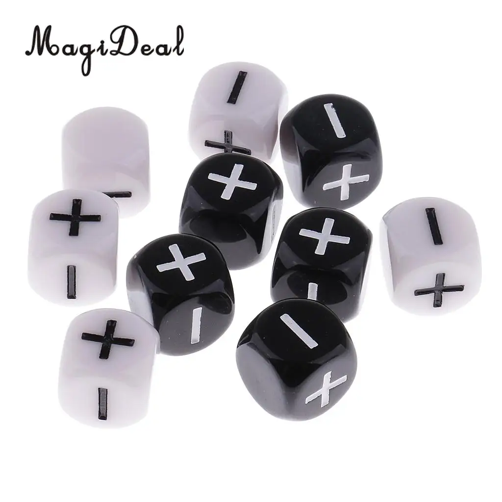 10 шт. пластиковые 6 сторонние игральные кости минус плюс D6|plastic dice|high quality diceparty dice |