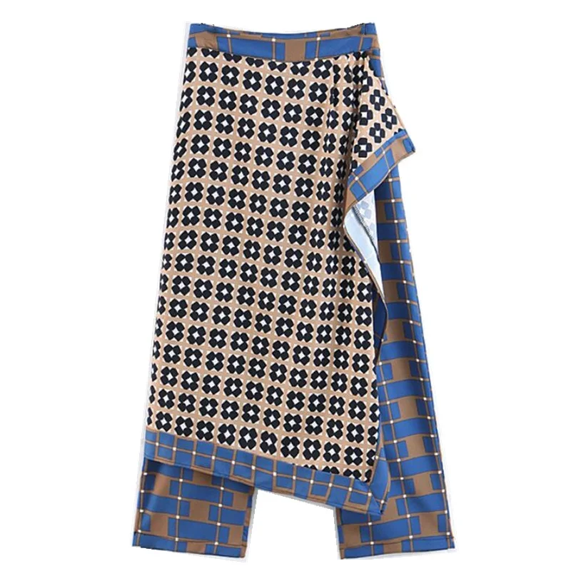 Женский комплект из 2 предметов голубая рубашка в клетку с геометрическим