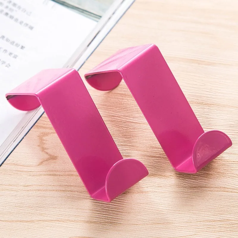 pink 2 шт. практичный клейкий настенный дверной крюк кухонный крючок для вешалки из нержавеющей стали для кухонного инструмента для кухонных принадлежностей - Цвет: pink