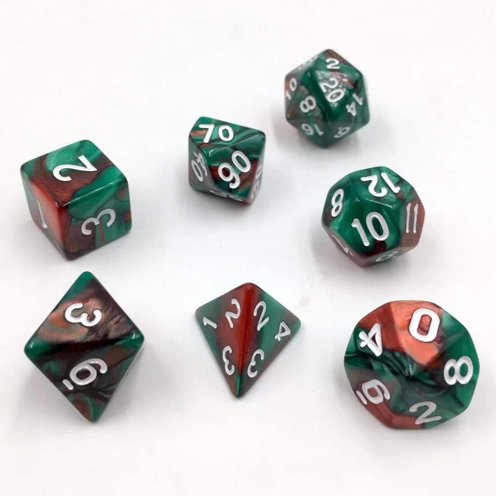 Кубики rollooo 7 шт./компл. разноцветные цифровые кубики d4 d6 d8 d10 d % d12 d20 Rpg | Спорт и