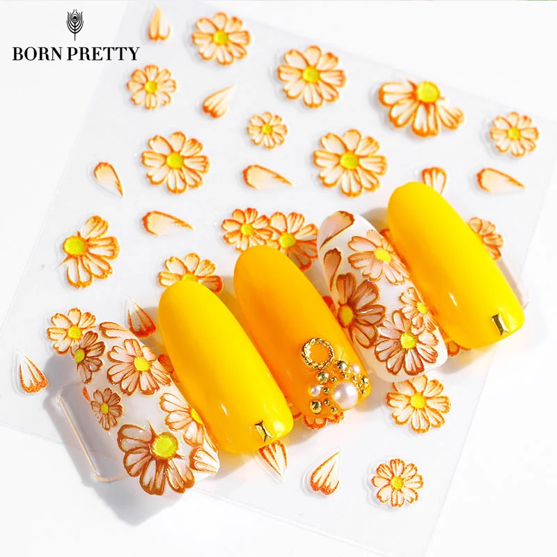 14 шт/Лист Born pretty Цветочный Ногтей Обертывания Розовые Розы Полный Наклейки