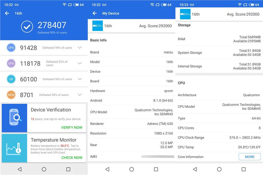 Официальный Meizu 16th, 16 ГБ, 6 ГБ, 64 ГБ, Восьмиядерный процессор Snapdragon 845, 6,0 дюйма, 2160x1080 P, 3010 мАч, батарея, двойная камера заднего вида