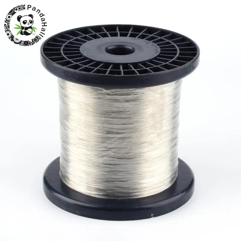 

Медная Ювелирная проволока, серебристый цвет, 1,0 мм; Около 140 м/1000 г