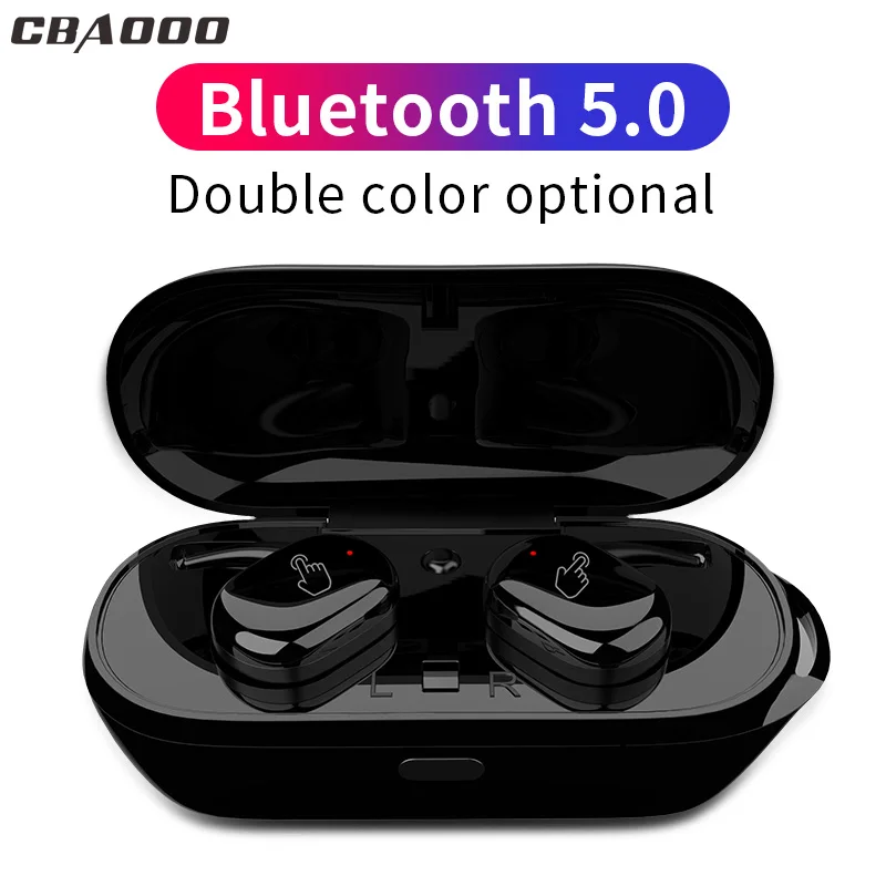 Беспроводные Мини Bluetooth наушники CBAOOO TWS 5,0 IPX5, водонепроницаемые Bluetooth наушники, спортивные басовые наушники с микрофоном для всех телефонов