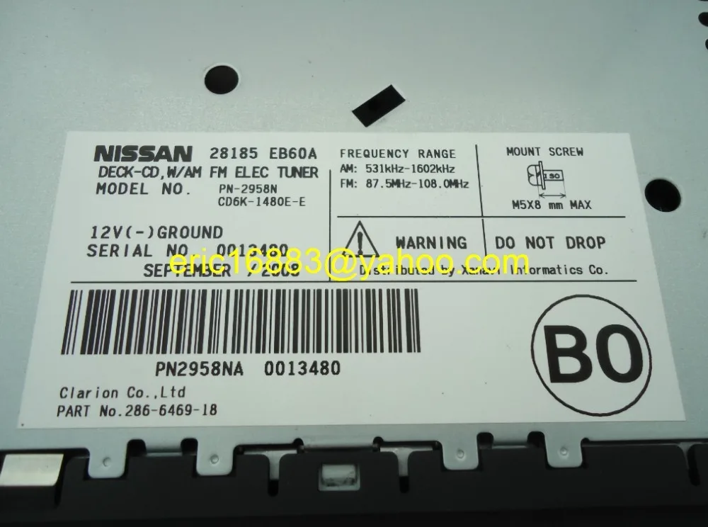 Высокое качество Ni 28185 EB60A громкий 6 mp3 cd чейнджер PN 2958N автомобильный