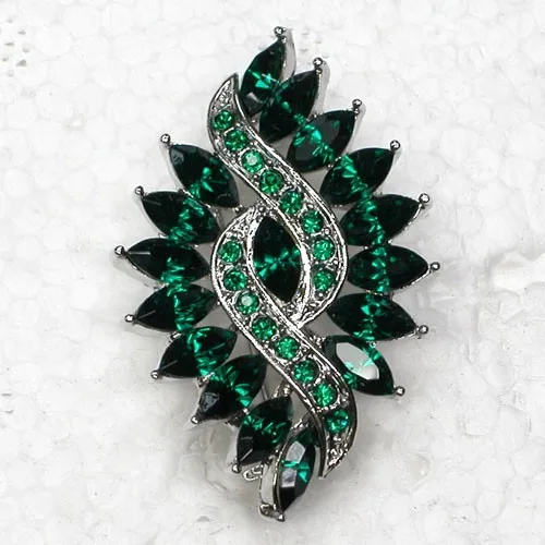 

Wedding party brooch pendant Marquise Green Rhinestone Flower Pin brooches C597 M