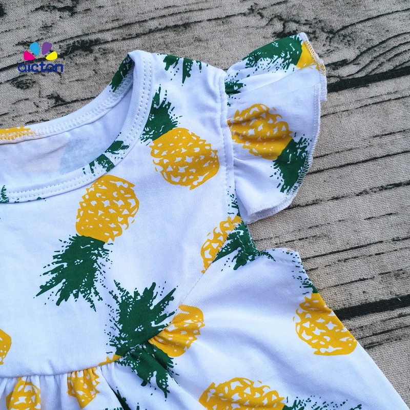 AICTON/Новое поступление стильный детский топ-туника с принтом ананаса и жемчугом