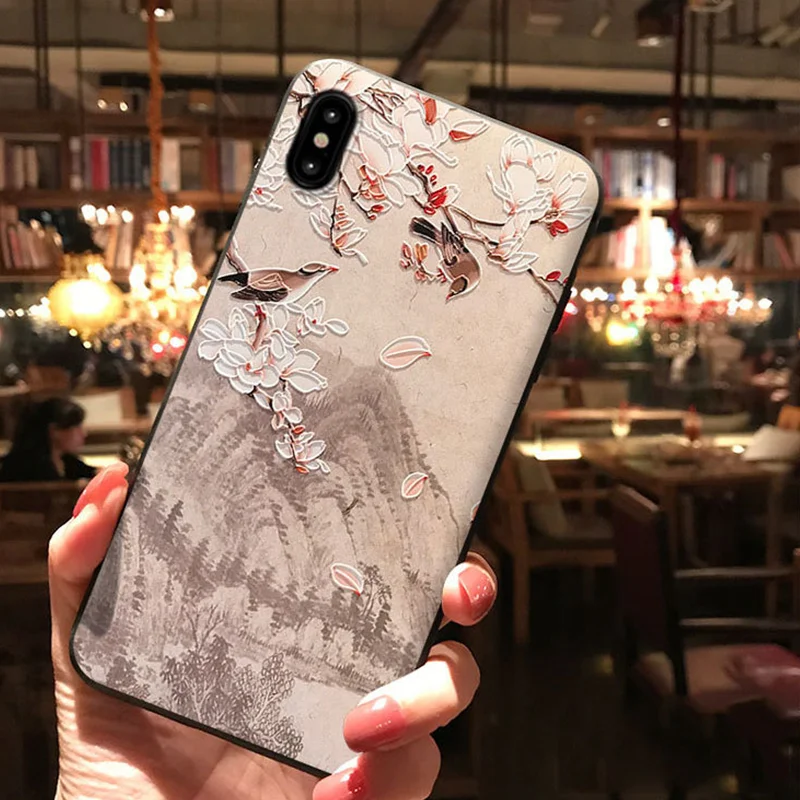 3D с тиснением и изображением цветочный чехол для samsung Galaxy A30 A40 A50 A70 A5 A7 A9 A8 плюс M30 M20 M10 Примечание 4, 8 9 S6 S7 S8 S9 S10 плюс S10e Coque