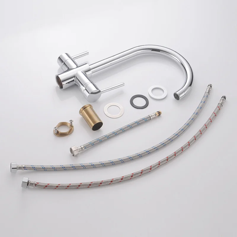 Изгиб бежевого крана для очистки воды дизайн кухонной раковины вращение на 360