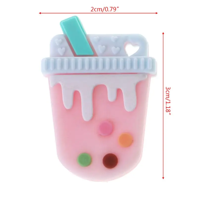 84 Pink Silicone Beads DIY Teething Baby Teether Milky Tea Cute Oral Care Bite Chew Newborn Safe Food Grade Crafts Pendant Necklace - Цвет: 84 Pink