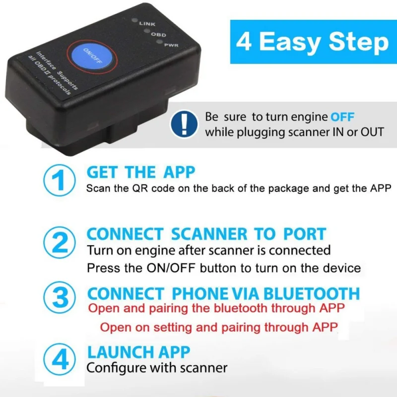 OBD2 сканер Bluetooth 4 0 OBD 2 ii считыватель iOS диагностический инструмент для