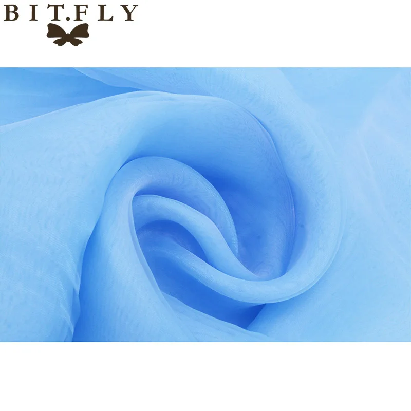 Light Blue Продвижение мятно-зеленый 10 м* 1,35 м прозрачная органза Swag ткань домашняя Свадебная отделка органзы ткань драпировка для стола, HQ - Цвет: Light Blue
