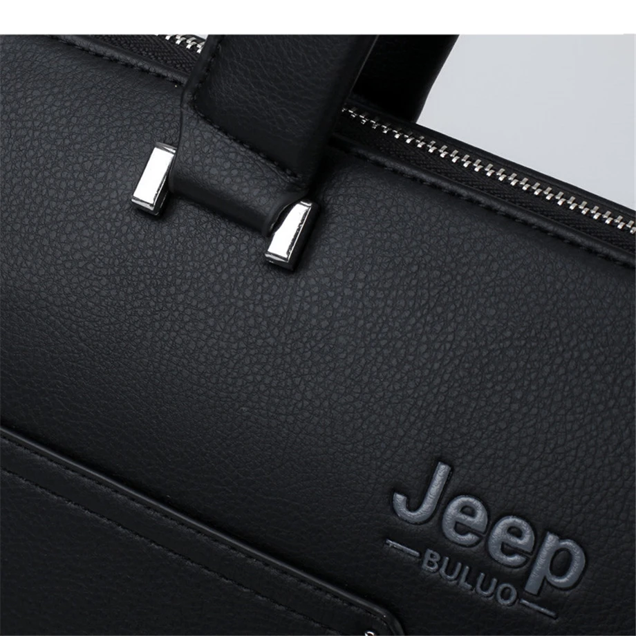 JEEP BULUO от известного бренда, Бизнес Портфели сумка из коровьей кожи Разделение кожа высокое качество Для мужчин сумки для 1" ноутбука A4 Мужская Ручная сумка 1373-2