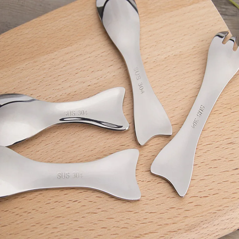 Кавайная кошка 304 ложка из нержавеющей стали вилка Милая мультяшная детская