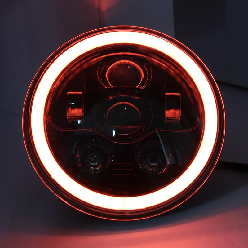 7 дюймовый светодиодный RGB светодиодные фары &quotКруглый Передние мигающий rgb