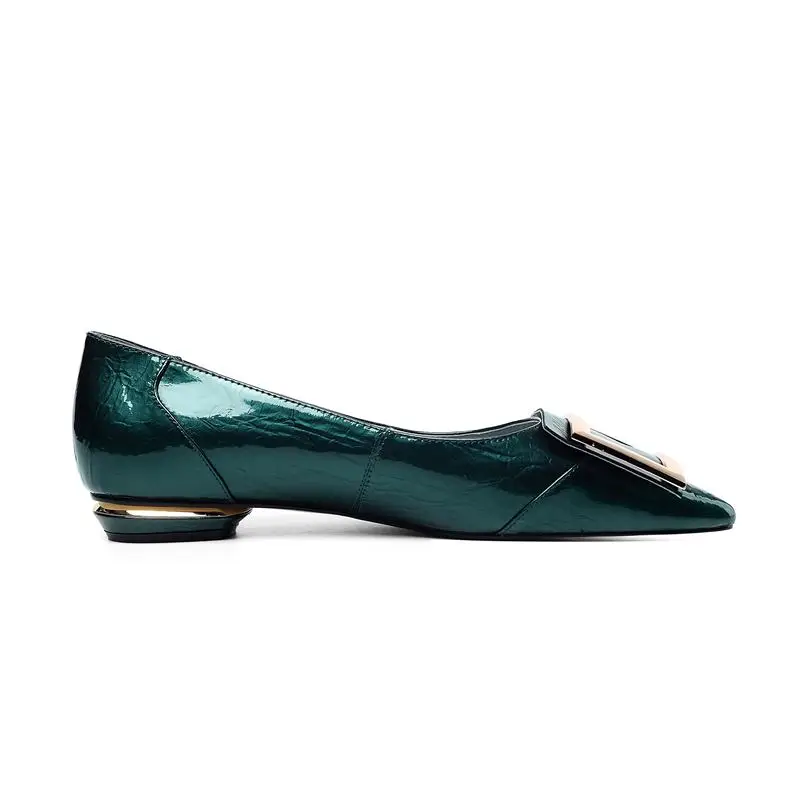 ALLBITEFO full genuine leather low-heeled comfortable office ladies shoes high quality women heels party women shoes size:33-43