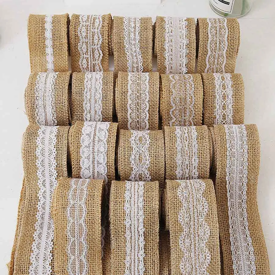 10 м/рулон 60 мм плетеная пеньковая веревка джутовая Мешковина кружевная лента для