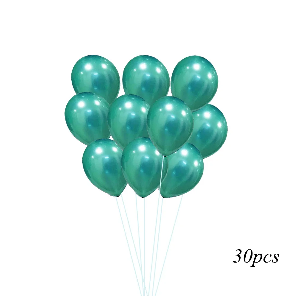 30pcs dark green 1 набор, 3 цвета, латексные воздушные шары русалки, надувные воздушные шары для дня рождения, свадьбы, вечеринки, декоративные принадлежности для вечеринки-девичника - Цвет: 30pcs dark green