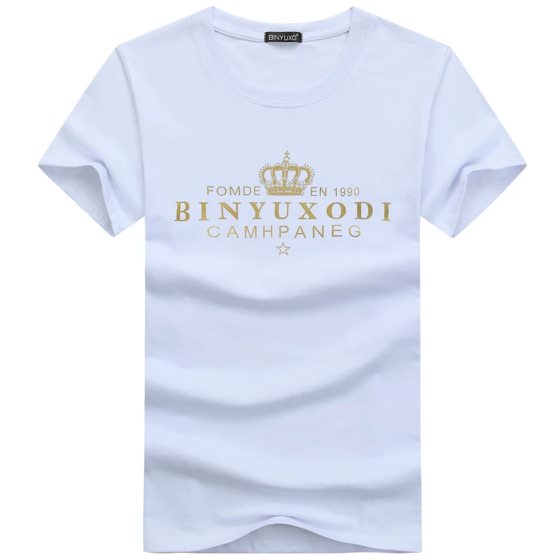BINYUXD футболки модная летняя повседневная Лоскутная рубашка с принтом короны
